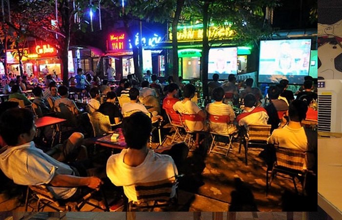 Địa điểm xem bóng đá đêm ở Hà Nội